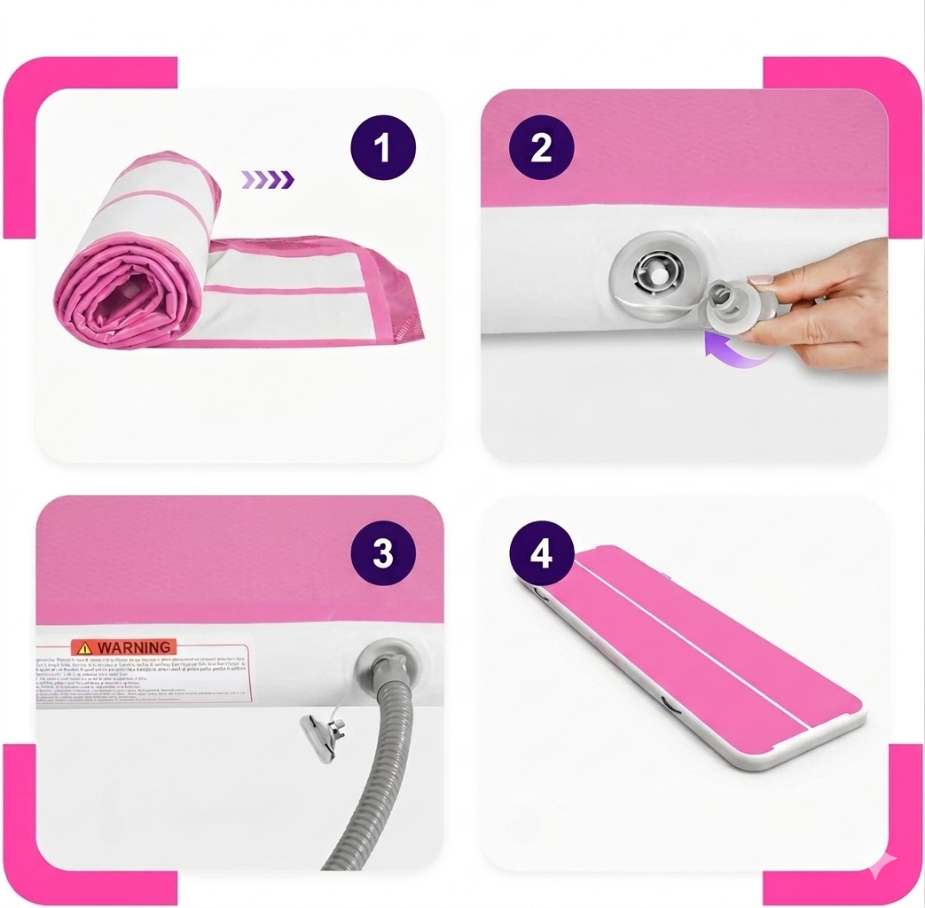 Mata Akrobatyczna Air Track 4m 20cm – Cayan / Pink | AIRTRIO