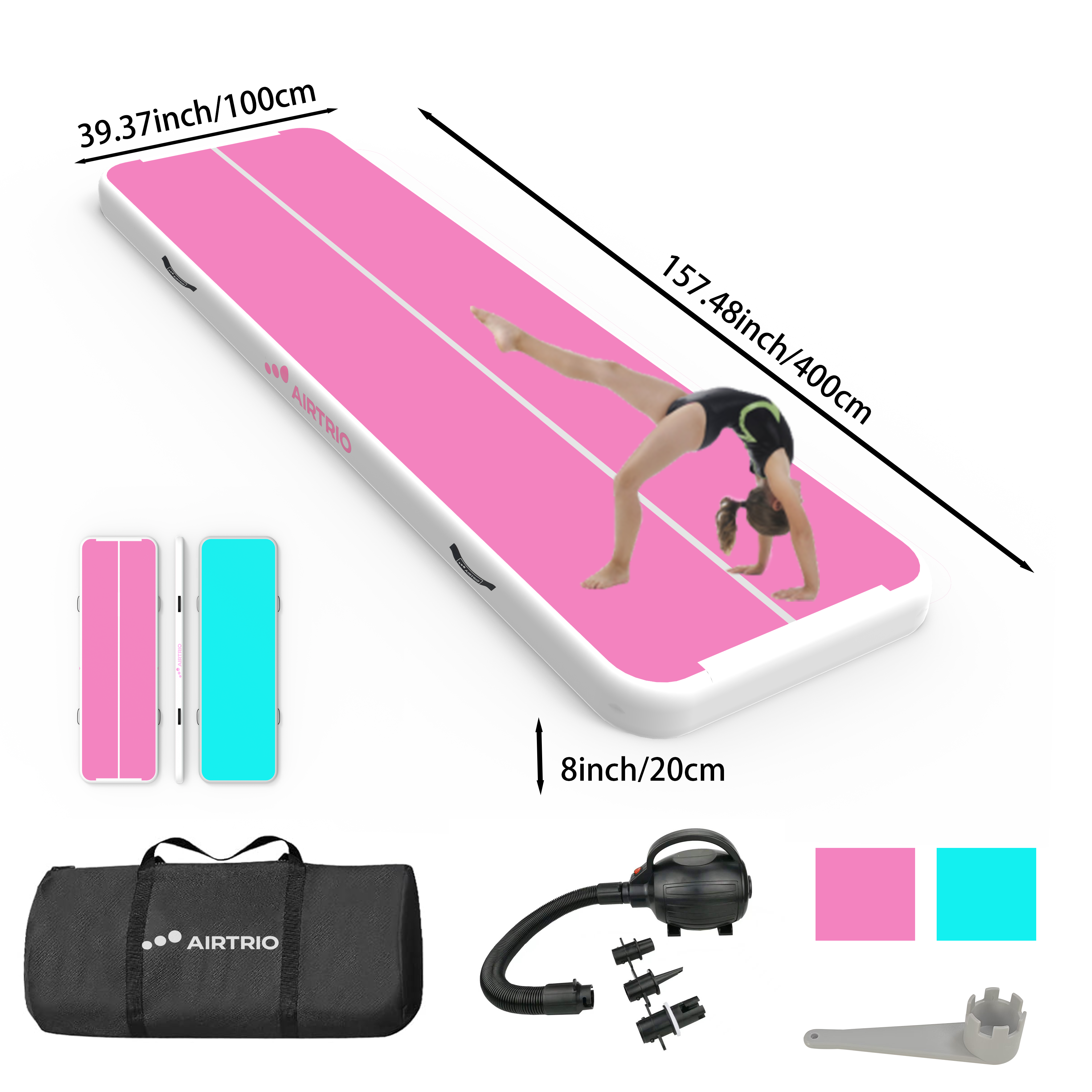 Mata Akrobatyczna Air Track 4m 20cm – Cayan / Pink | AIRTRIO